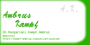 ambrus kampf business card